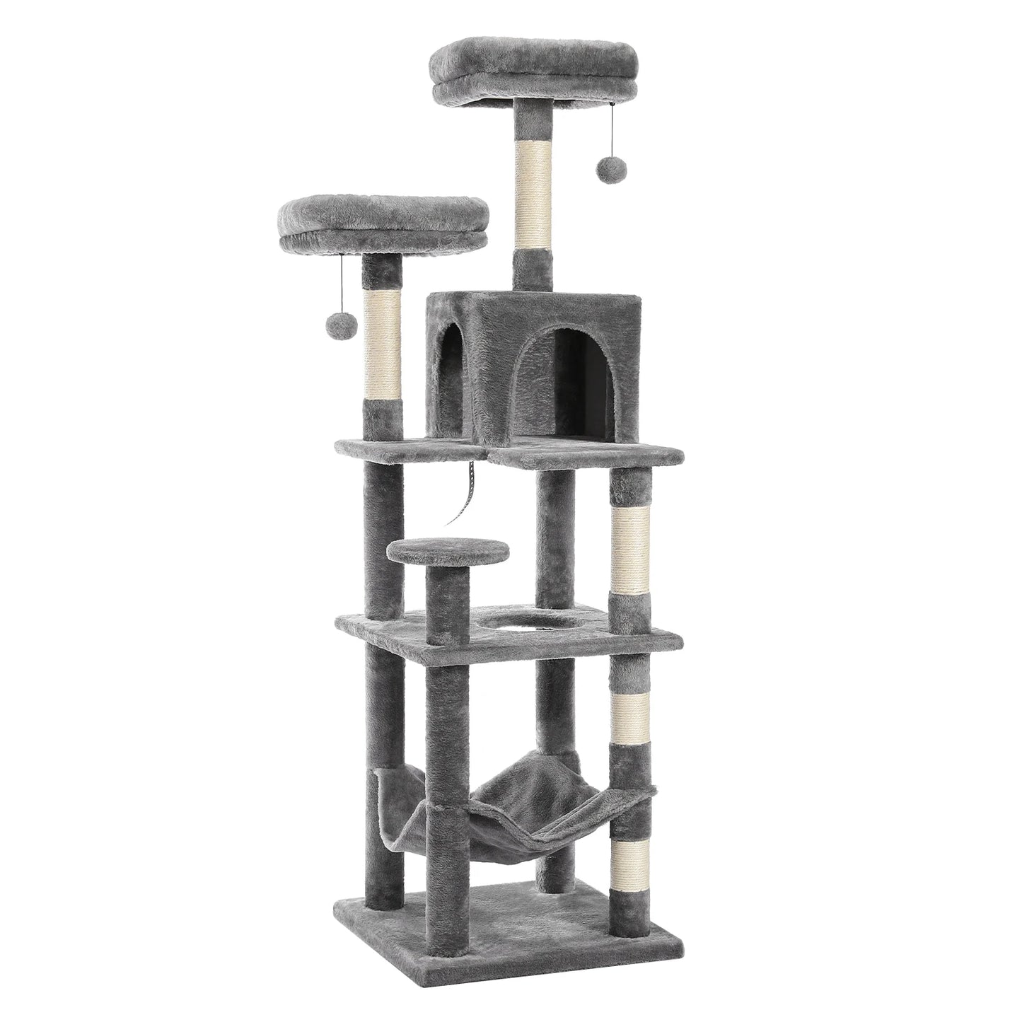 Castillo para gatos con rascador y 3 o 4 alturas.