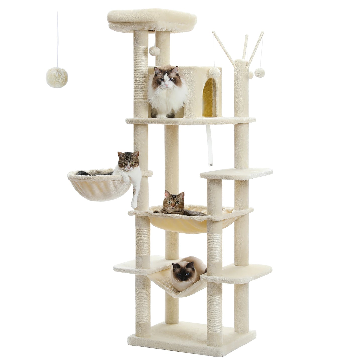 Castillo para gatos con rascador y 3 o 4 alturas.