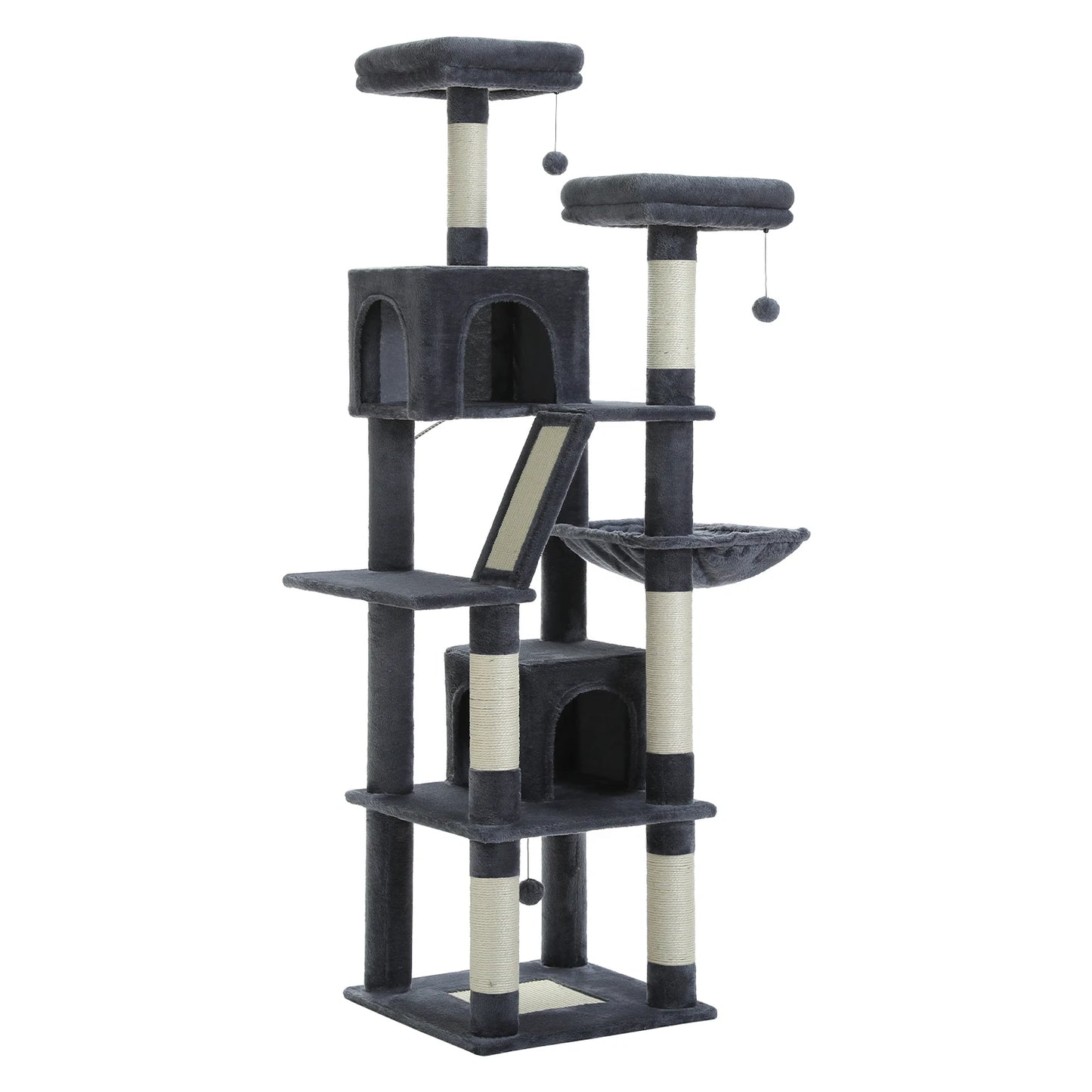 Castillo para gatos con rascador y 3 o 4 alturas.