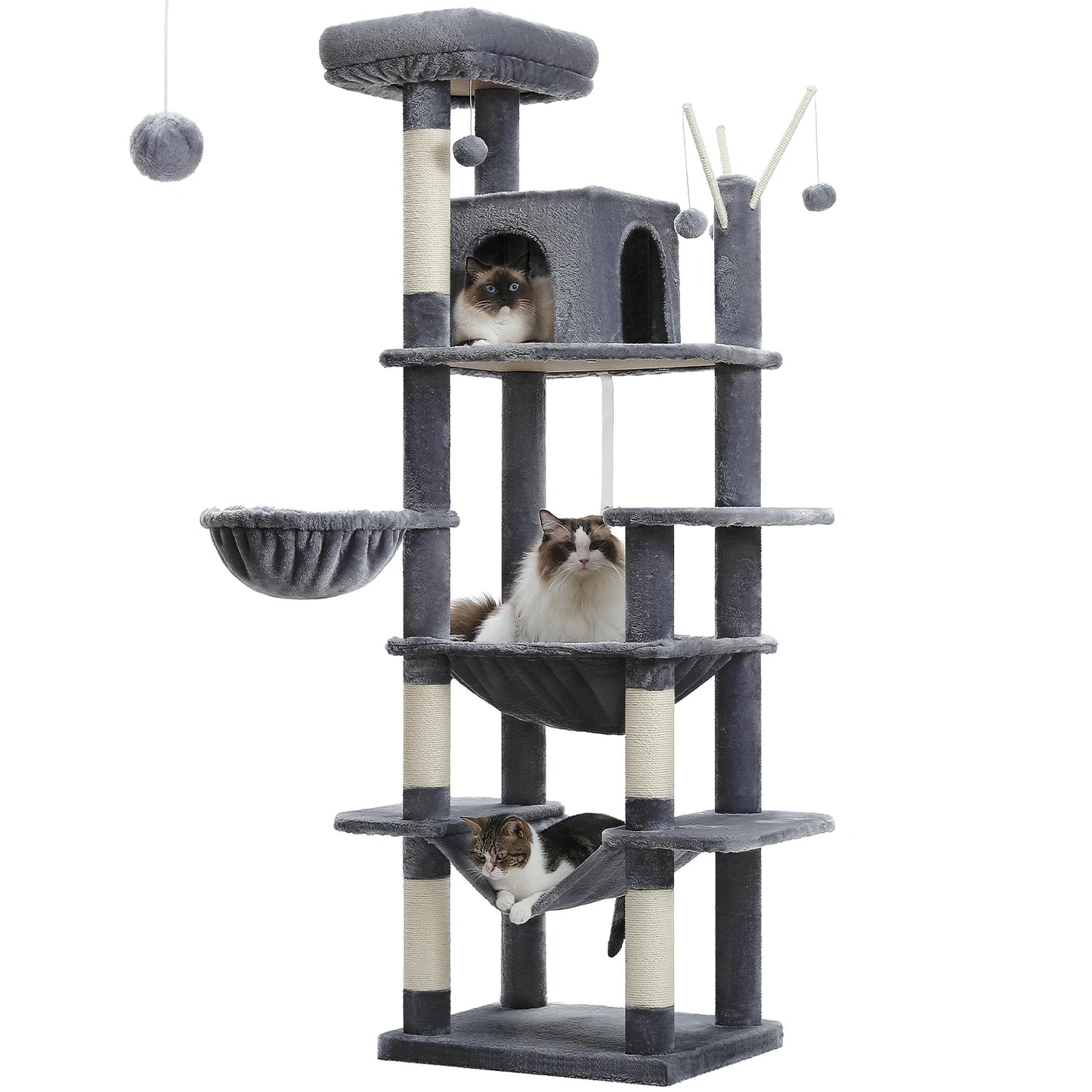 Castillo para gatos con rascador y 3 o 4 alturas.
