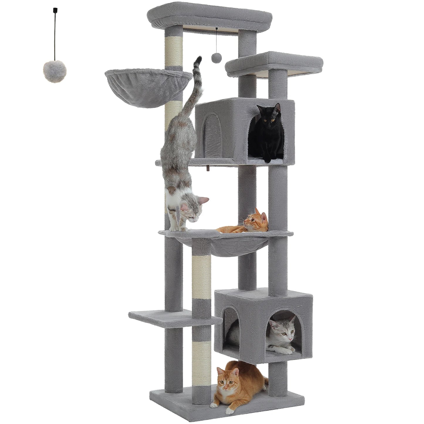 Castillo para gatos con rascador y 3 o 4 alturas.