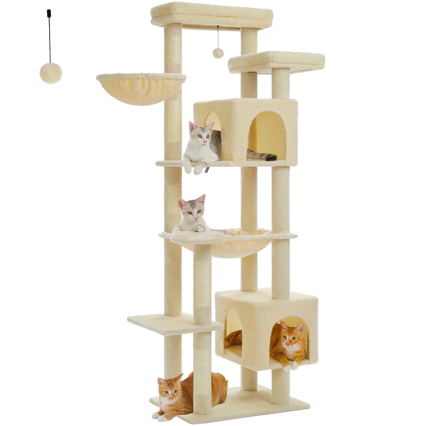 Castillo para gatos con rascador y 3 o 4 alturas.
