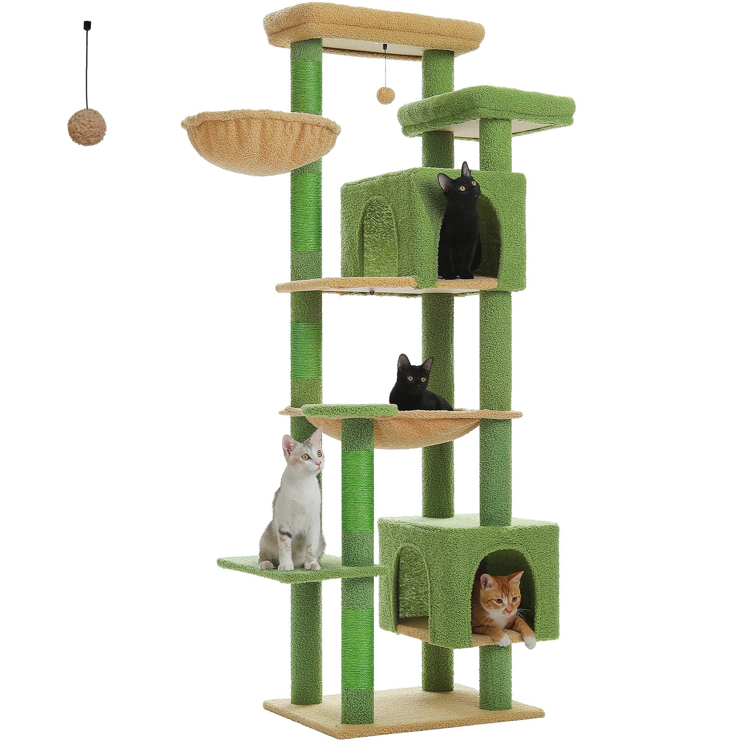 Castillo para gatos con rascador y 3 o 4 alturas.