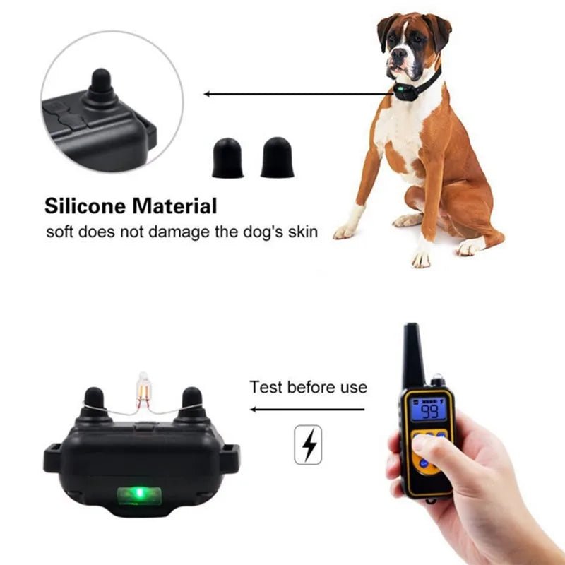 Collar de entrenamiento eléctrico para perros, resistente al agua, con control remoto, recargable y regulable.. - PawPetty