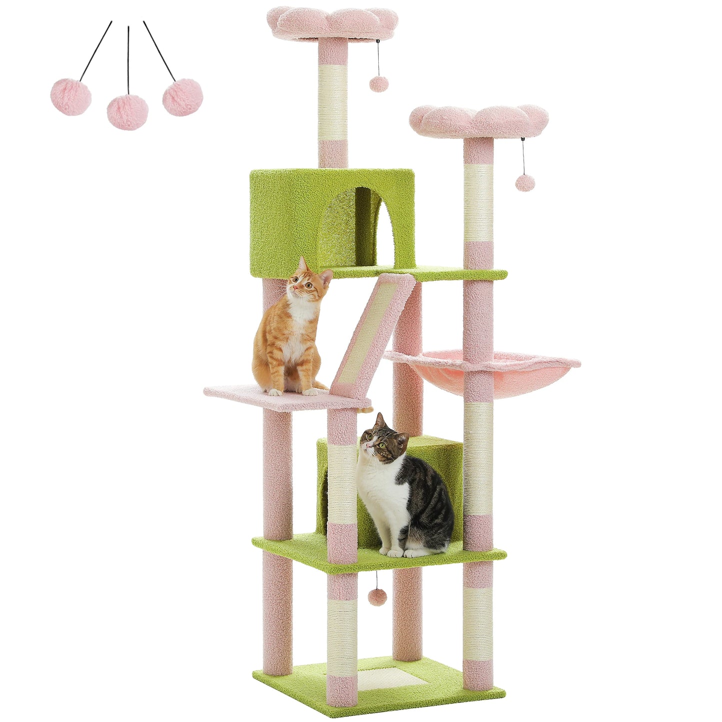 Castillo para gatos con rascador y 3 o 4 alturas.