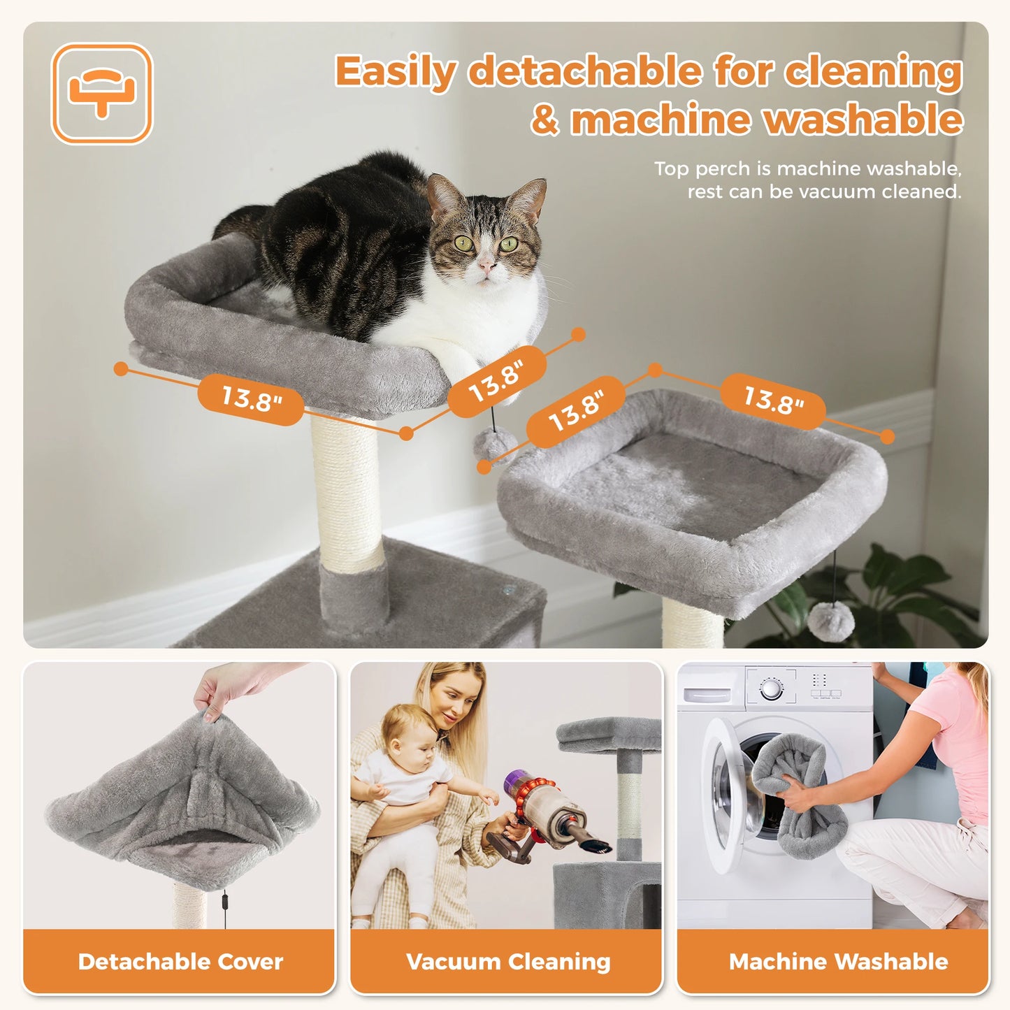 Castillo para gatos con rascador y 3 o 4 alturas.
