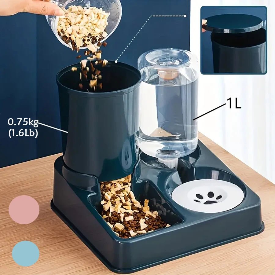 Dispensador automático de comida y agua para mascotas. - PawPetty